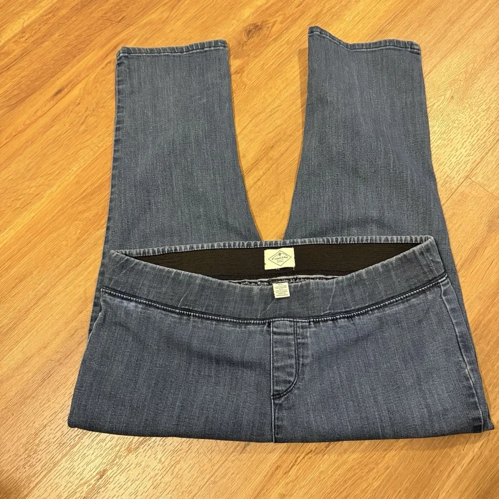 St Johns Bay High Rise Blue Jeans Elastic Waist Pull On Size‎ XL Measures 36x23